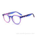 Female Wear High Quality Acetate Material Round Shape Glasses Eyewear